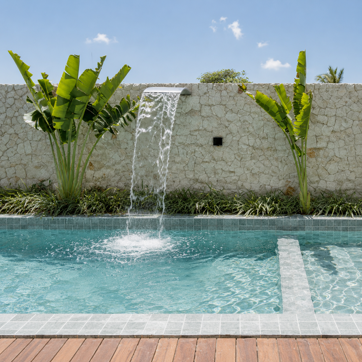 Ice Grey Vein 97x97mm Stone Look Mosaic Pool Tile for Spa, Pool Wall and Outdoor Wet Area – TQ40-97H08