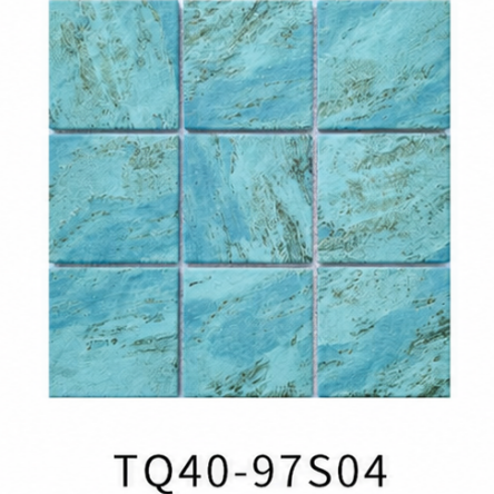 Aqua Turquoise 97x97mm Ocean Stone Look Mosaic Tile for Pool, Spa and Shower Wall – TQ40-97S04