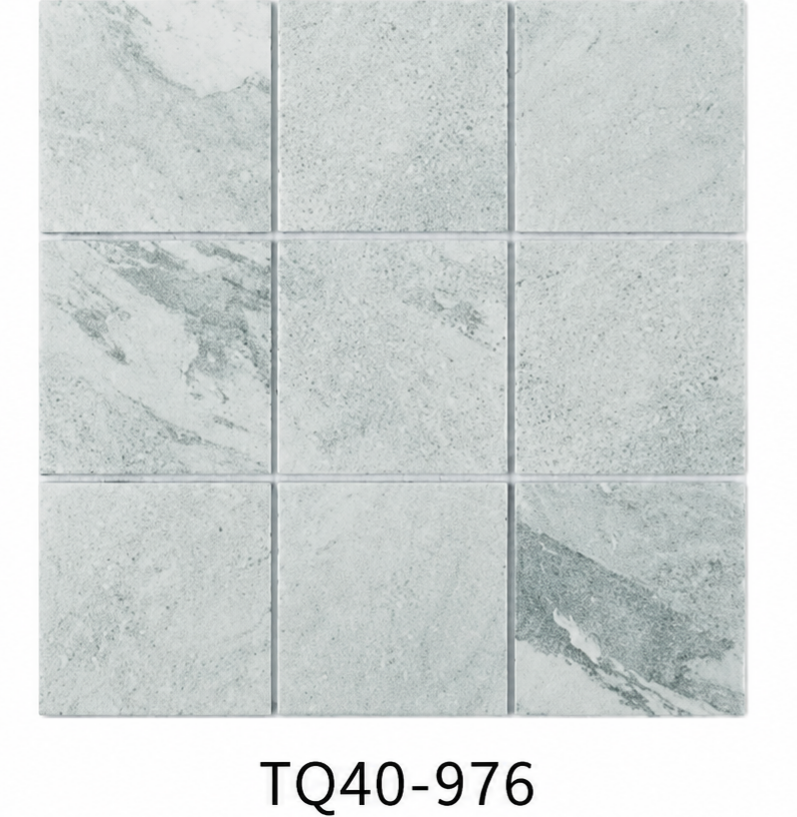 Soft Aqua Grey 97x97mm Natural Stone Look Mosaic Pool Tile for Swimming Pool, Spa and Waterline – TQ40-976