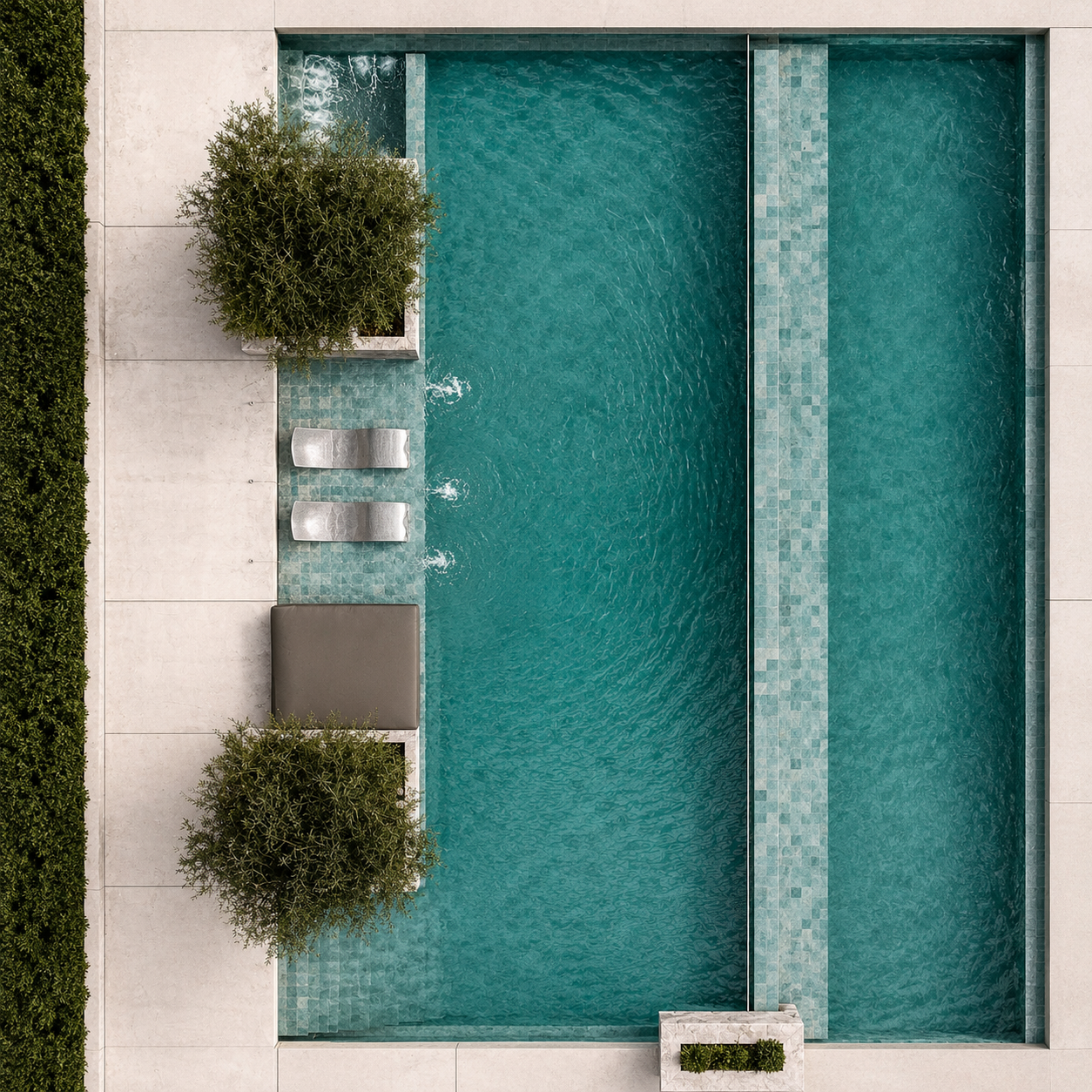 Soft Aqua Grey 97x97mm Natural Stone Look Mosaic Pool Tile for Swimming Pool, Spa and Waterline – TQ40-976