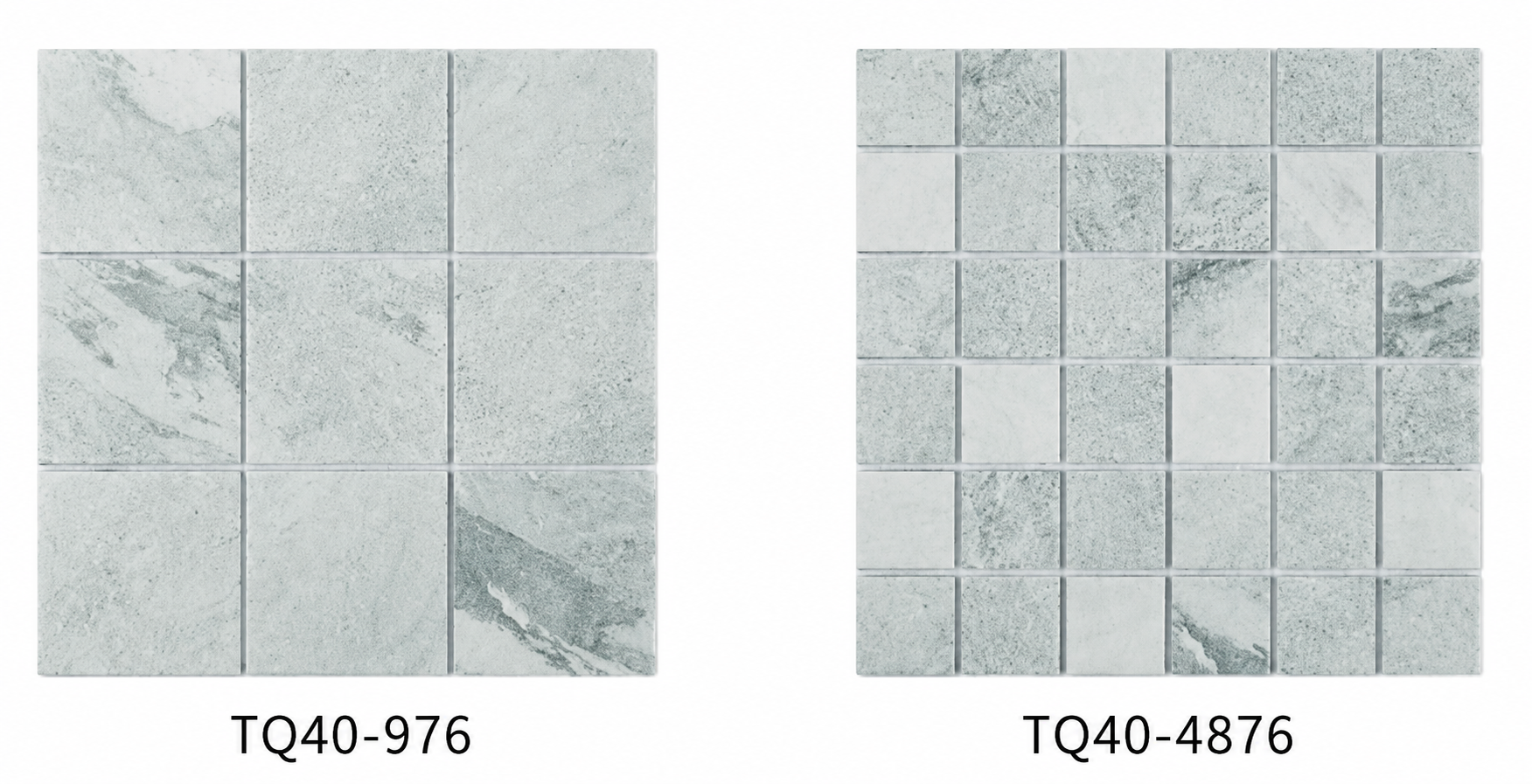 Soft Aqua Grey 48x48mm Natural Stone Look Mosaic Pool Tile for Spa, Shower Floor and Waterline – TQ40-4876