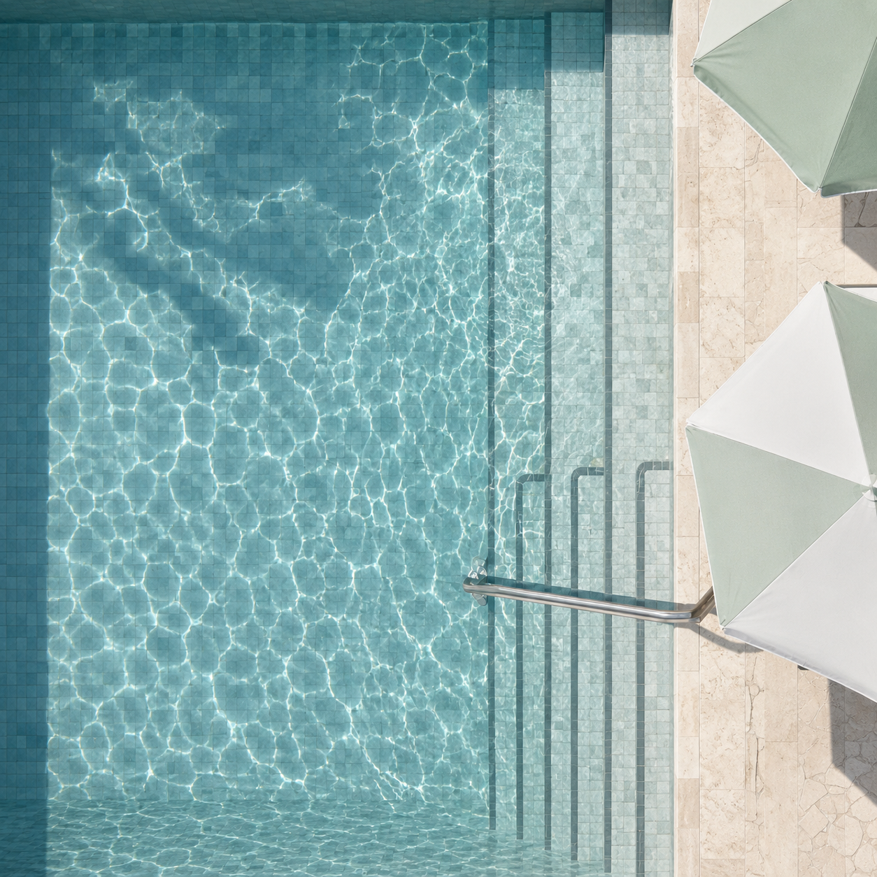 Soft Aqua Grey 48x48mm Natural Stone Look Mosaic Pool Tile for Spa, Shower Floor and Waterline – TQ40-4876