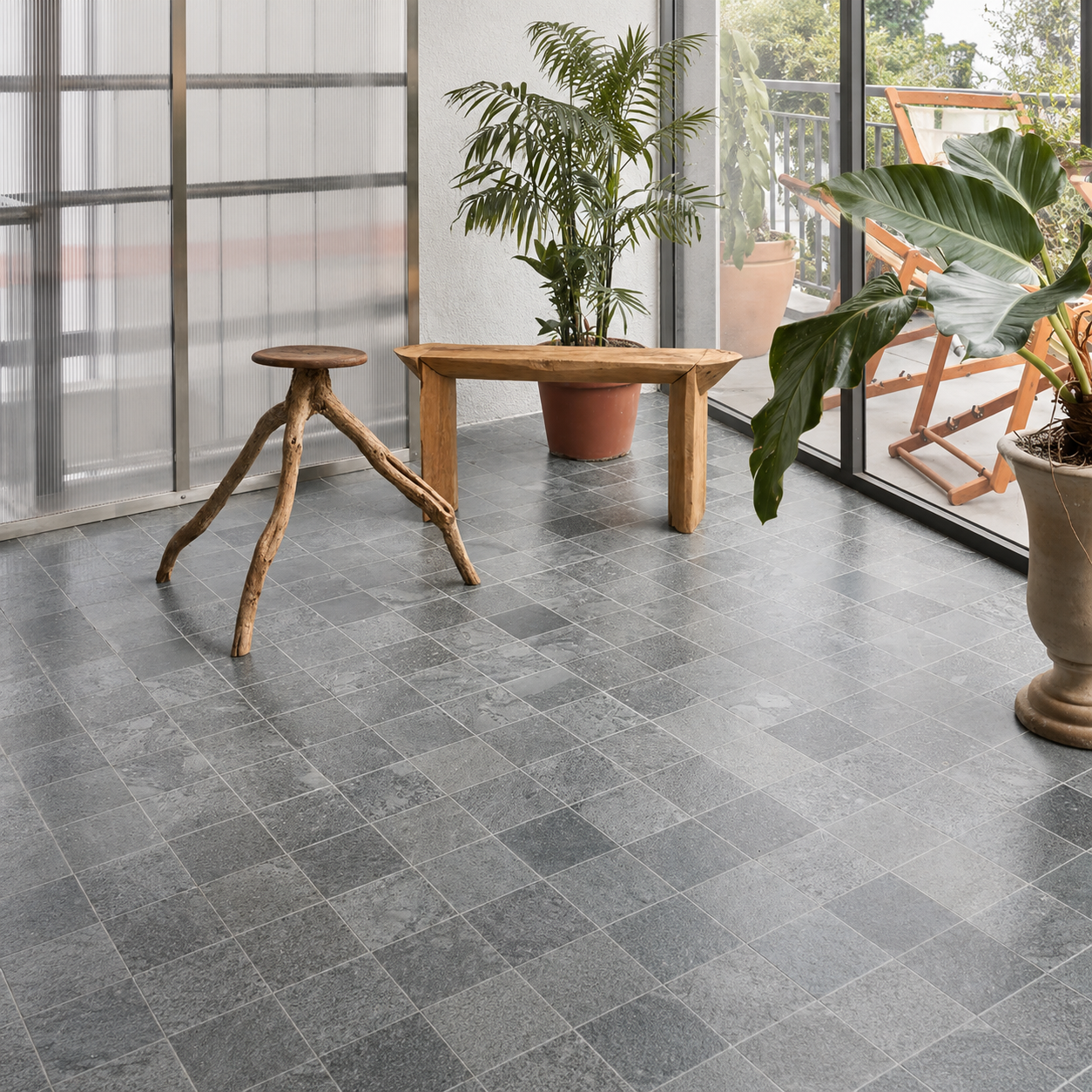 Sage Green 97x97mm Limestone Look Mosaic Pool Tile for Spa, Shower Wall and Outdoor Wet Area – TQ40-974