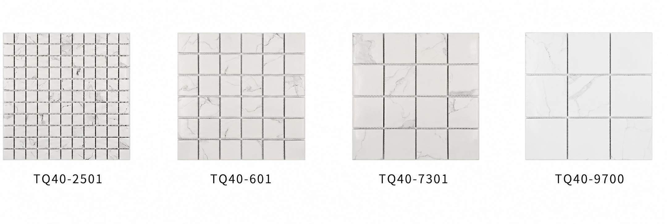 White Marble Look 25x25mm Small Square Mosaic Tile for Kitchen Backsplash, Bathroom Wall and Pool Waterline – TQ40-2501