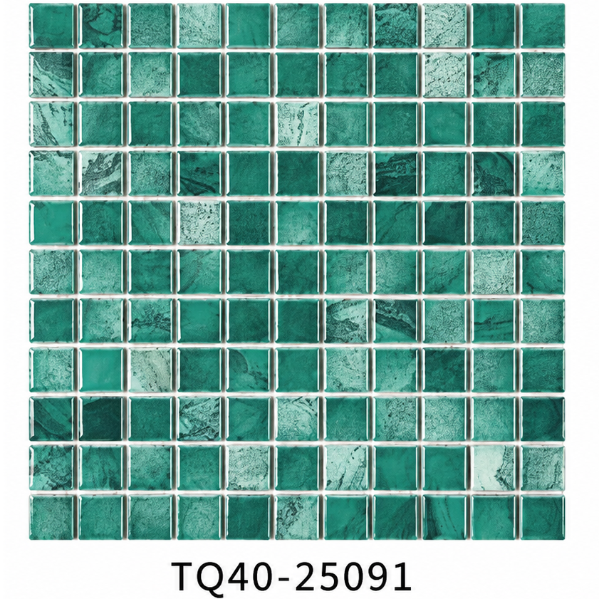 Aqua Green 48x48mm Starry Mosaic Pool Tile for Swimming Pool, Spa, Shower Floor and Outdoor Wet Area – TQ40-25091