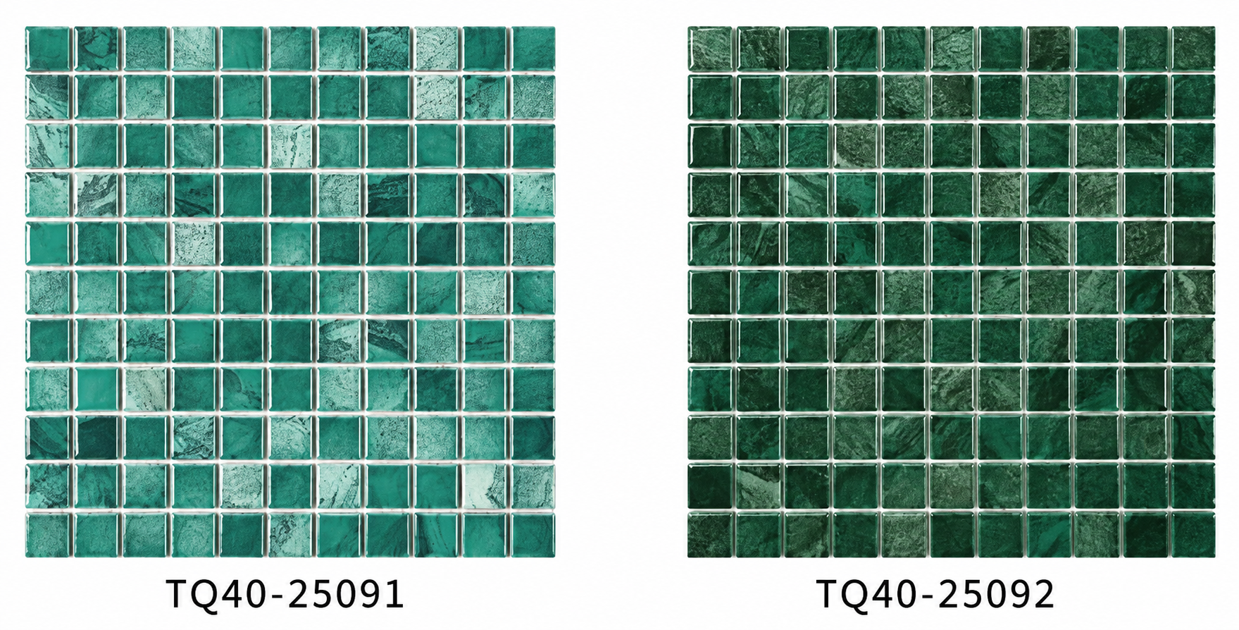 Dark Emerald Green 48x48mm Starry Mosaic Pool Tile for Pool Waterline, Spa Wall and Luxury Bathroom – TQ40-25092