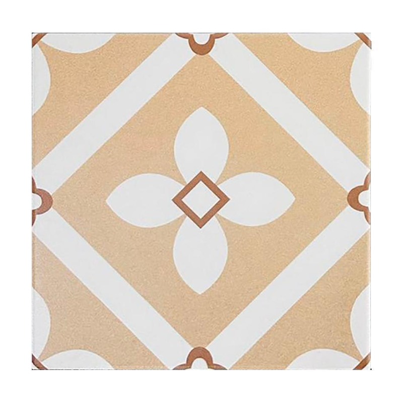 200x200mm Ochre Four Petal Pattern Tiles TQ39-CN2005
