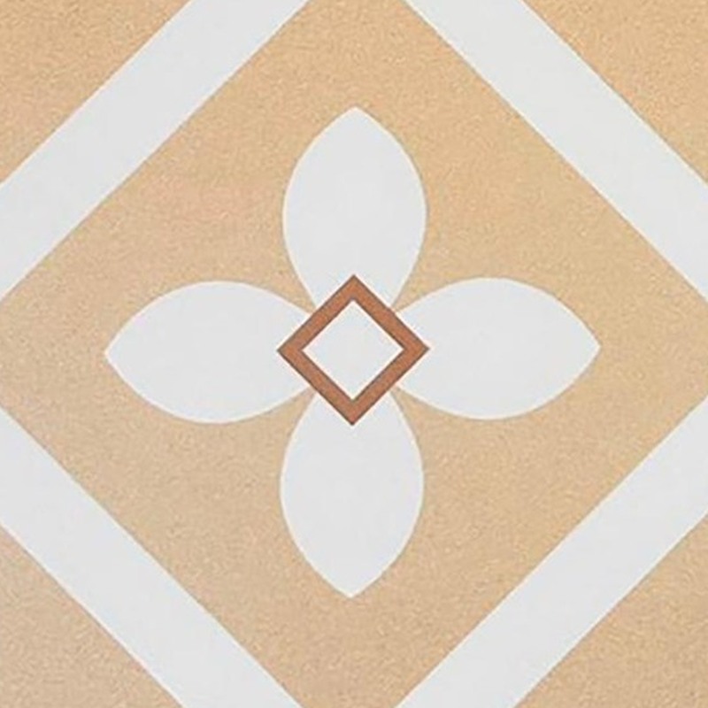 200x200mm Ochre Four Petal Pattern Tiles TQ39-CN2005