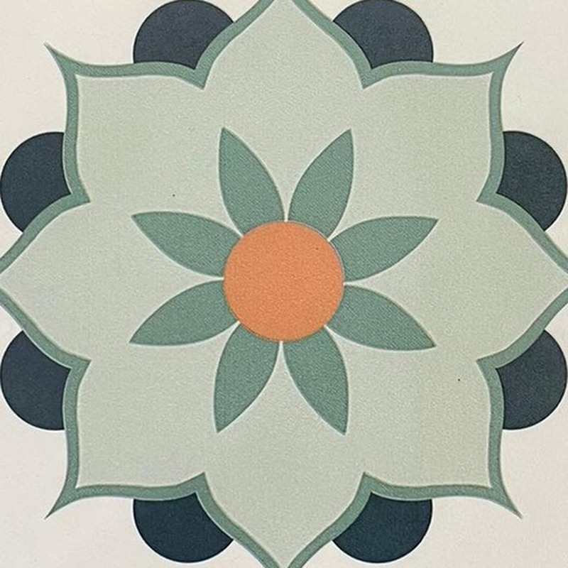 200x200mm Mint Floral Medallion Tiles TQ39-CN2008