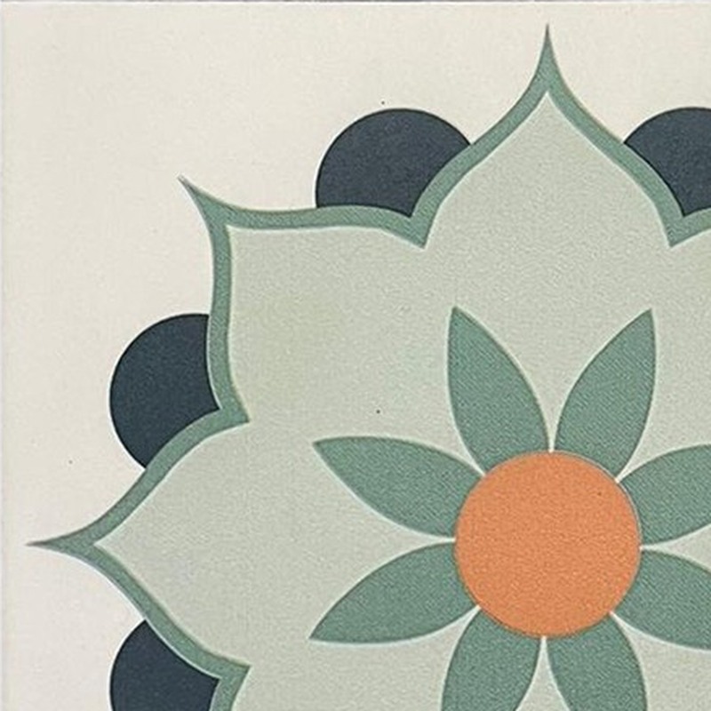 200x200mm Mint Floral Medallion Tiles TQ39-CN2008