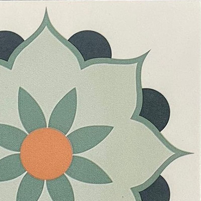 200x200mm Mint Floral Medallion Tiles TQ39-CN2008