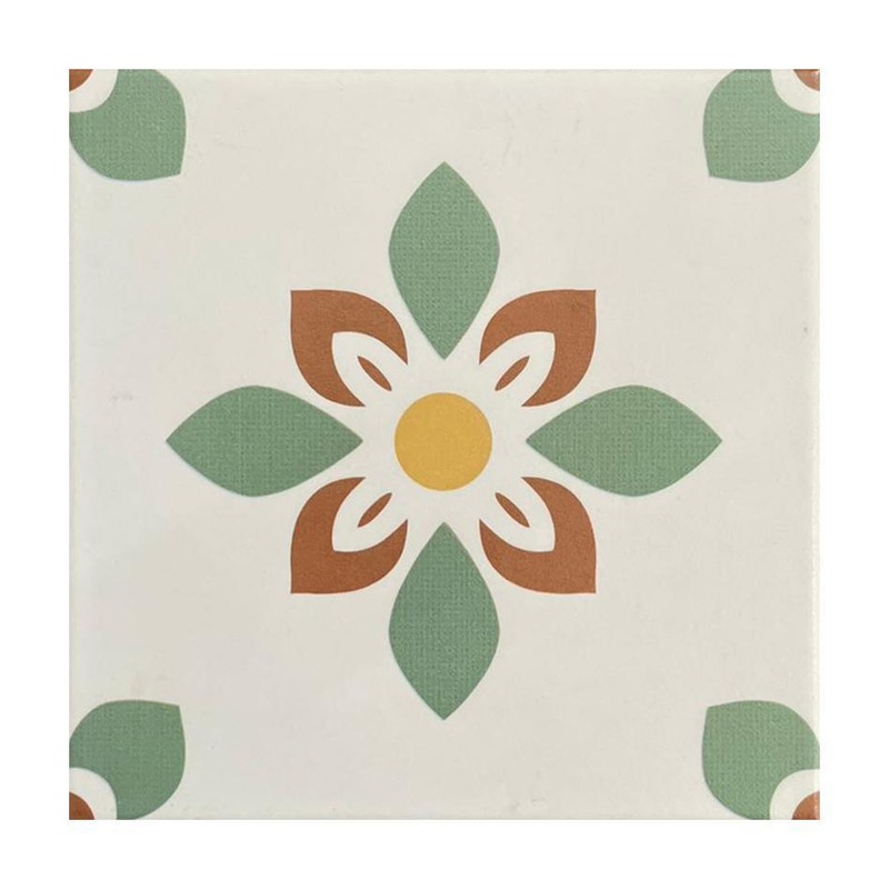 200x200mm Green Rust Flower Pattern Tiles TQ39-CN2009
