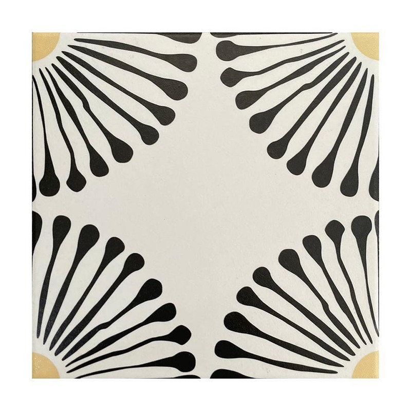 200x200mm Black Fan Pattern Tiles TQ39-CN2014