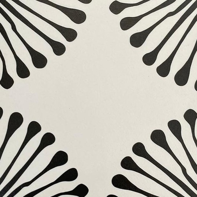 200x200mm Black Fan Pattern Tiles TQ39-CN2014