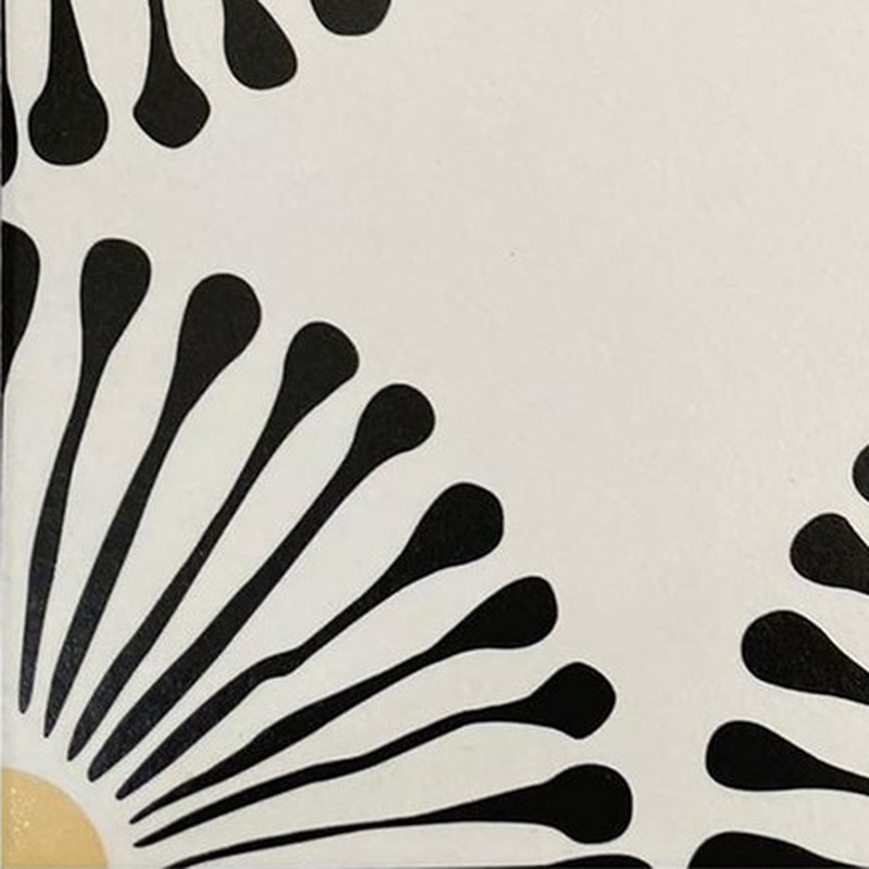 200x200mm Black Fan Pattern Tiles TQ39-CN2014
