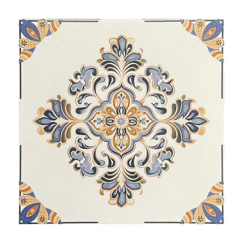 200x200mm Blue Gold Floral Ornament Tiles TQ39-CN2022