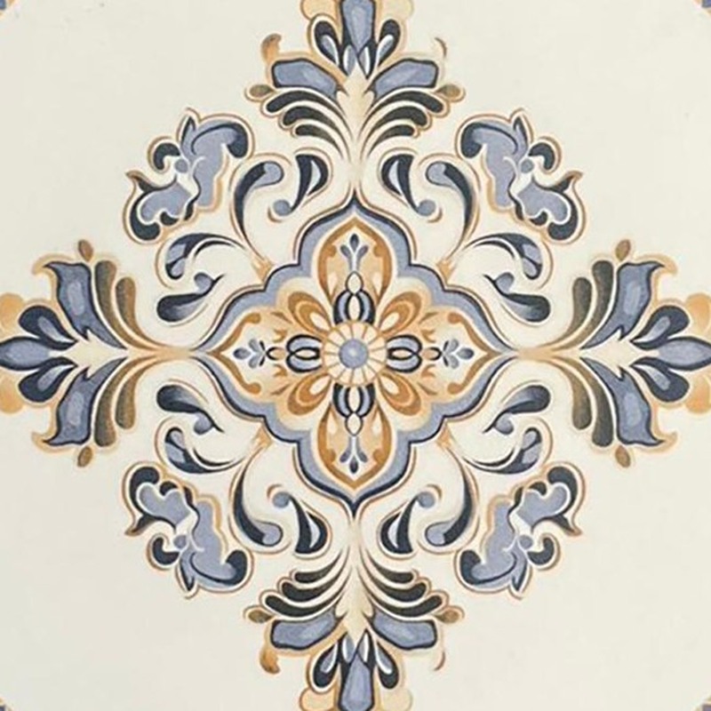 200x200mm Blue Gold Floral Ornament Tiles TQ39-CN2022