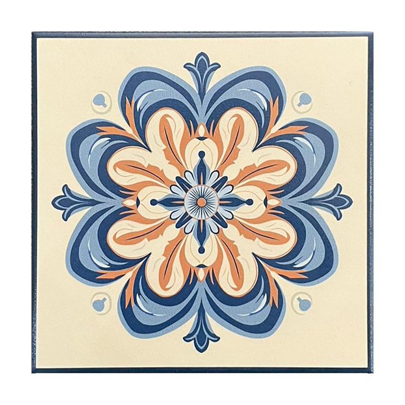 200x200mm Blue Terracotta Flower Medallion Tiles TQ39-CN2024