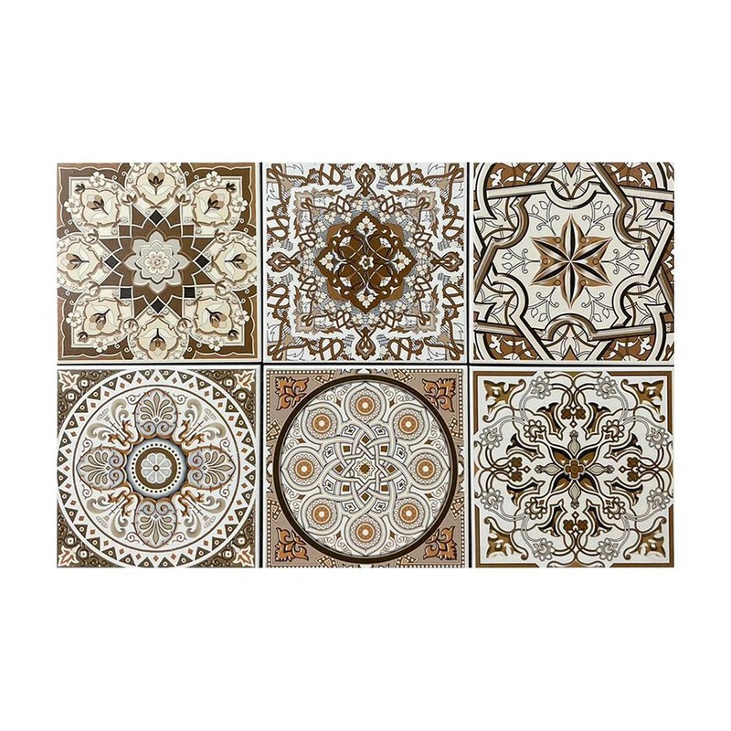 200x200mm Brown Ornamental Patchwork Tiles TQ39-CN2027