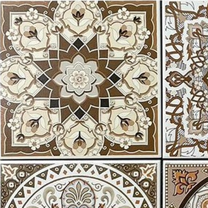 200x200mm Brown Ornamental Patchwork Tiles TQ39-CN2027
