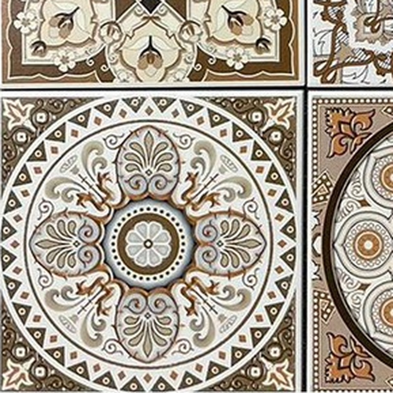 200x200mm Brown Ornamental Patchwork Tiles TQ39-CN2027