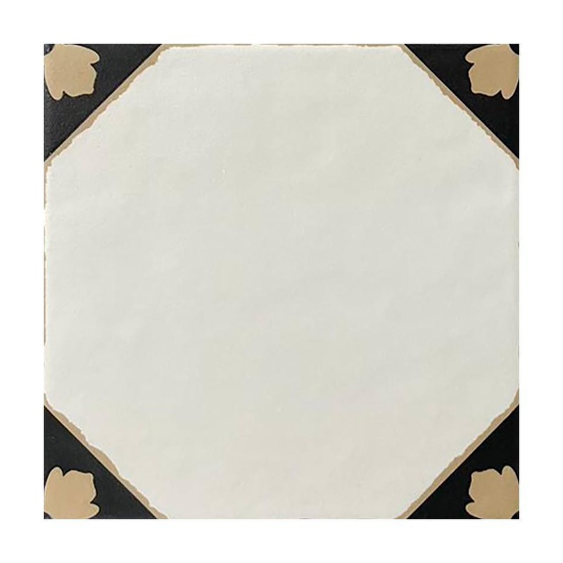 200x200mm Ivory Black Corner Pattern Tiles TQ39-CN2071