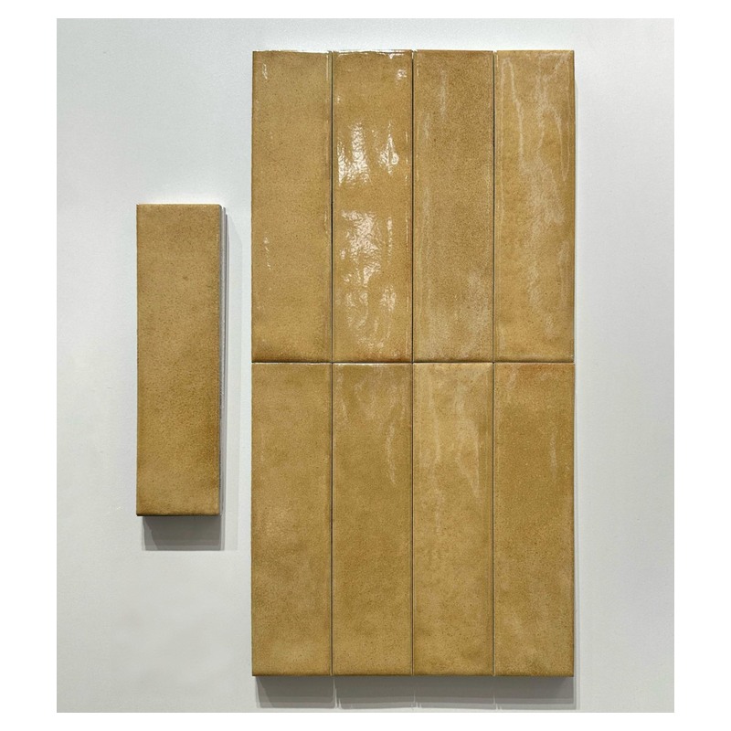 75x300mm Ochre Brown Glossy Strip Tiles TQ39-CN375002-BROWN