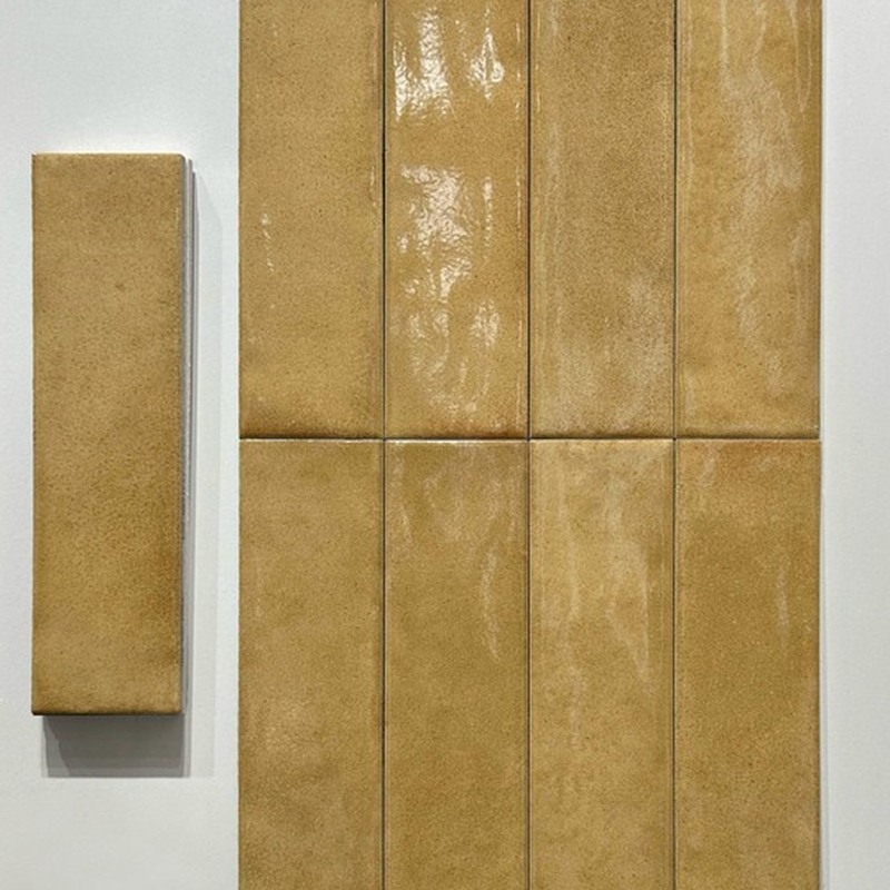 75x300mm Ochre Brown Glossy Strip Tiles TQ39-CN375002-BROWN