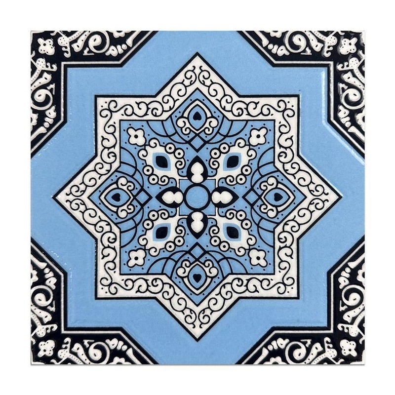 200x200mm Blue Ornamental Glossy Tiles TQ39-MOSC198204