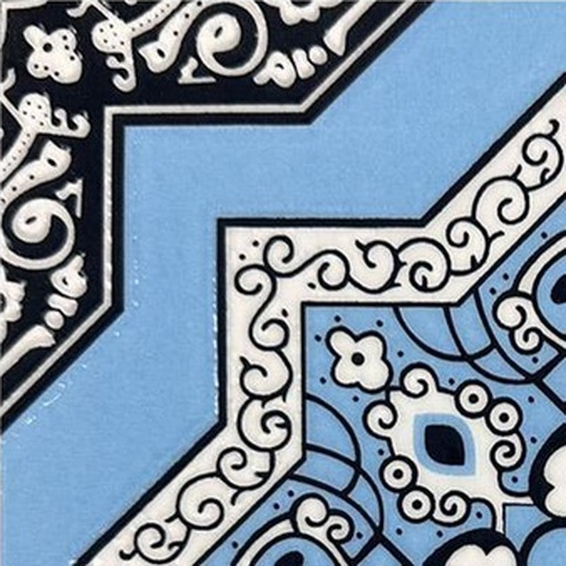 200x200mm Blue Ornamental Glossy Tiles TQ39-MOSC198204