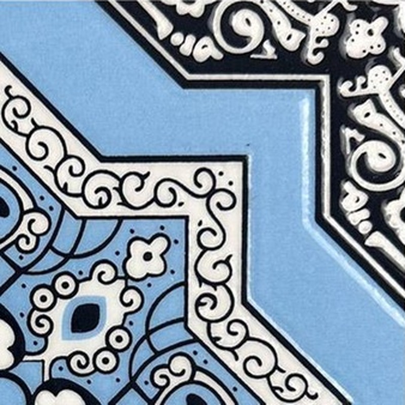 200x200mm Blue Ornamental Glossy Tiles TQ39-MOSC198204