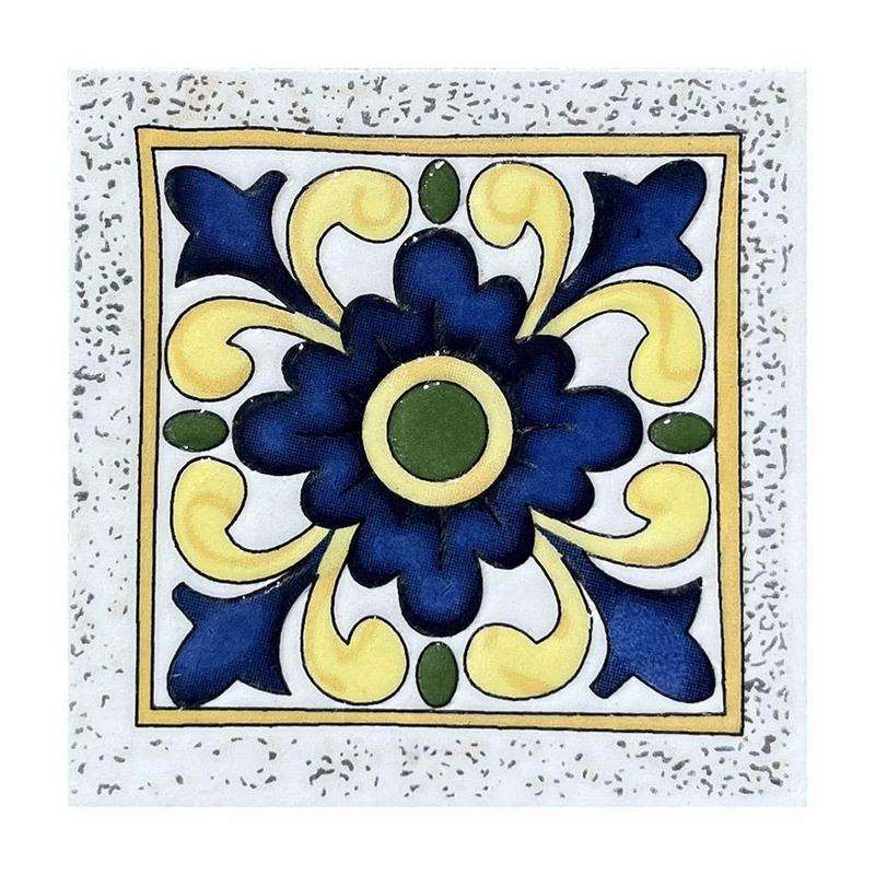 100x100mm Navy Yellow Flower Tiles TQ39-CN1209