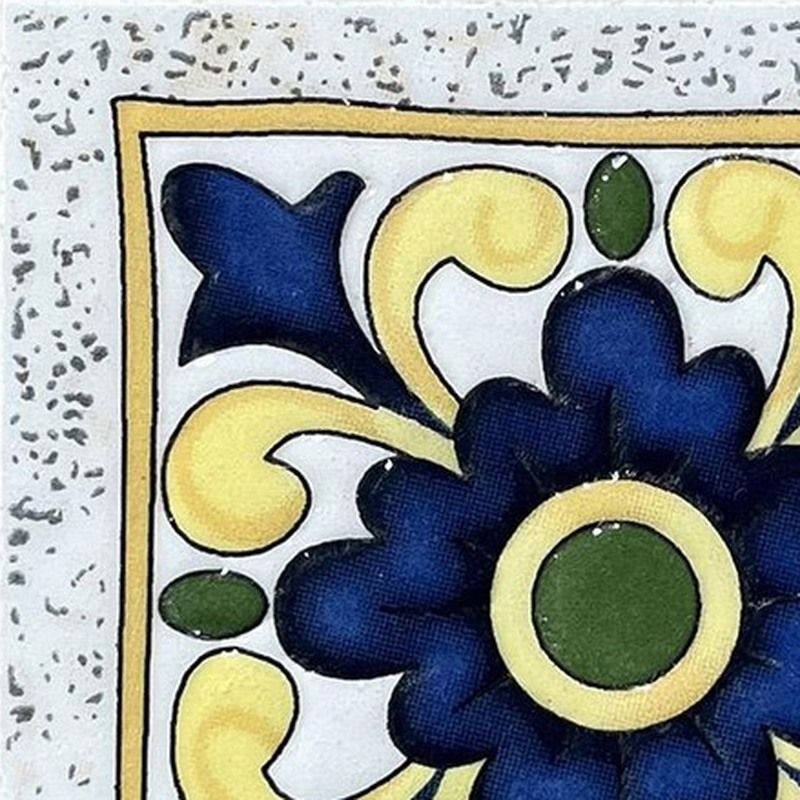 100x100mm Navy Yellow Flower Tiles TQ39-CN1209