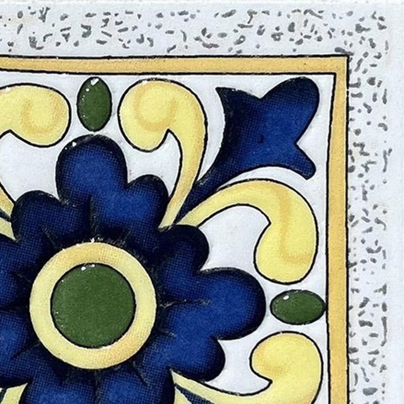 100x100mm Navy Yellow Flower Tiles TQ39-CN1209