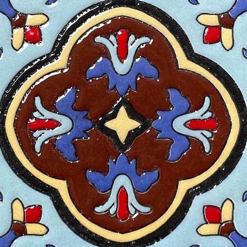 100x100mm Blue Rust Ornamental Cross Tiles TQ39-CN1211