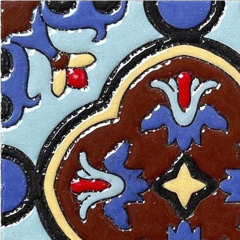 100x100mm Blue Rust Ornamental Cross Tiles TQ39-CN1211