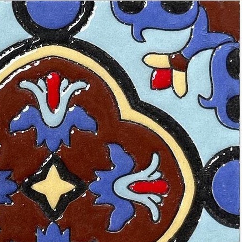 100x100mm Blue Rust Ornamental Cross Tiles TQ39-CN1211