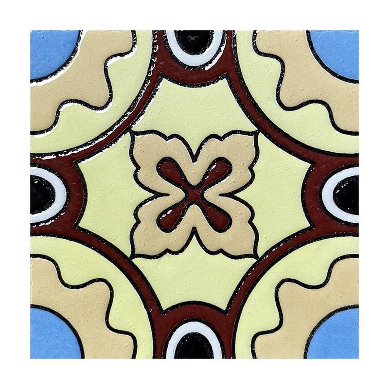 100x100mm Red Cream Curved Geometry Tiles TQ39-CN1214