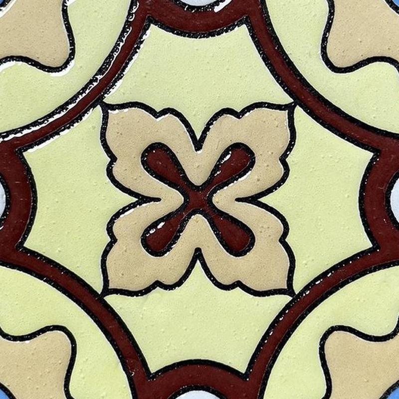 100x100mm Red Cream Curved Geometry Tiles TQ39-CN1214