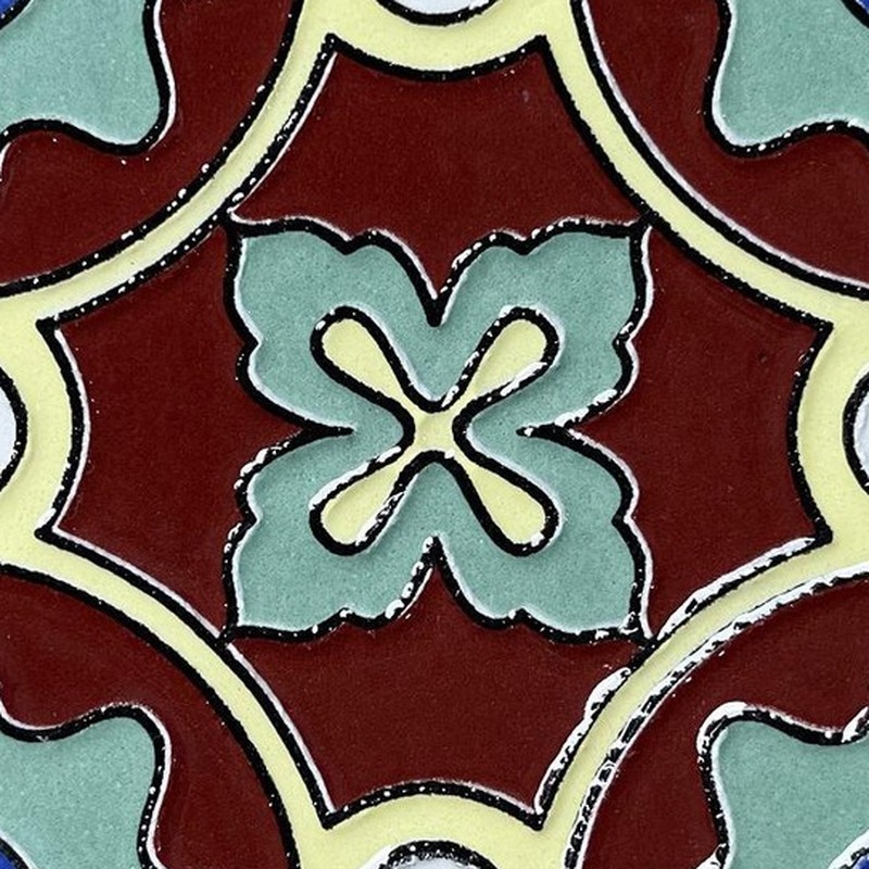 100x100mm Red Blue Cross Pattern Tiles TQ39-CN1215