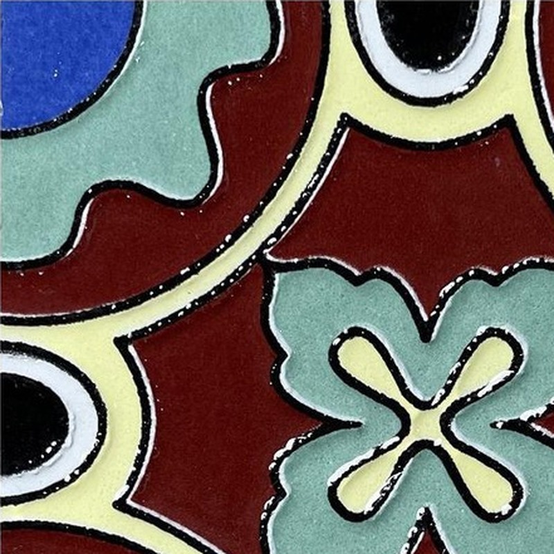 100x100mm Red Blue Cross Pattern Tiles TQ39-CN1215