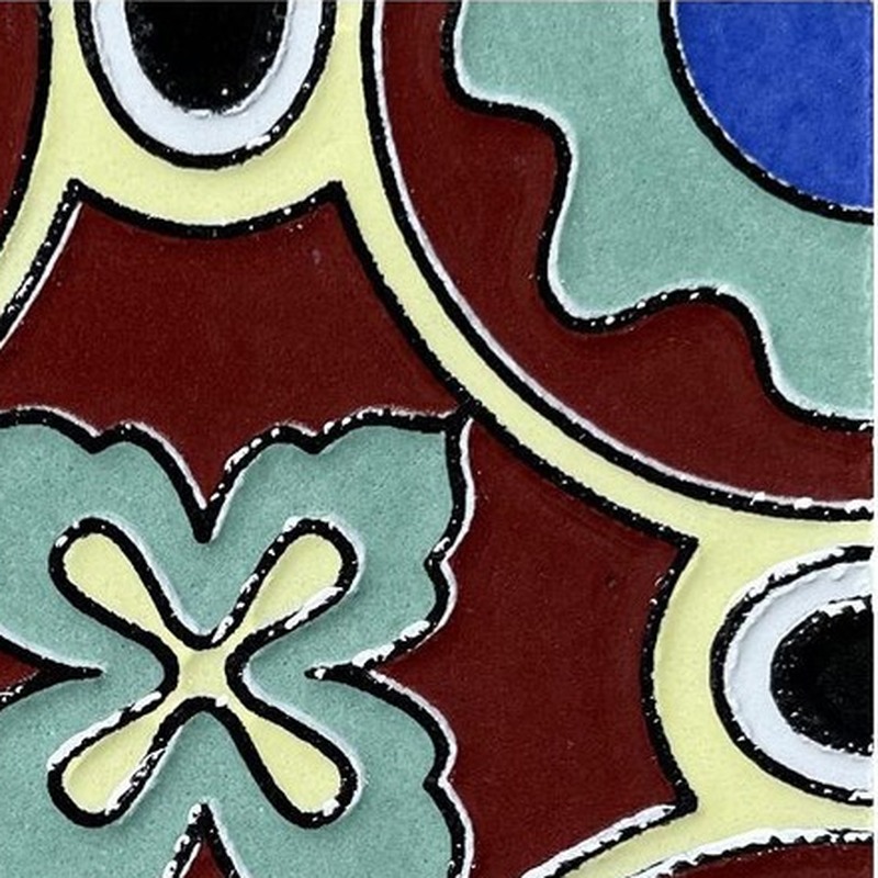 100x100mm Red Blue Cross Pattern Tiles TQ39-CN1215