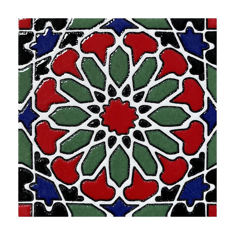 100x100mm Green Red Star Tiles TQ39-CN1217