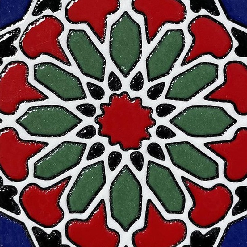 100x100mm Green Red Star Tiles TQ39-CN1217