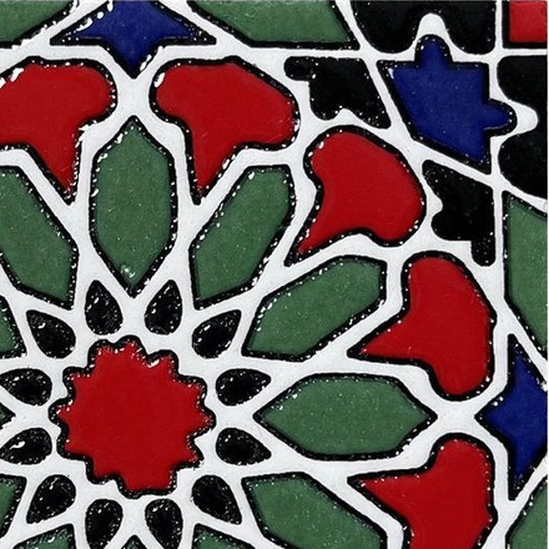 100x100mm Green Red Star Tiles TQ39-CN1217