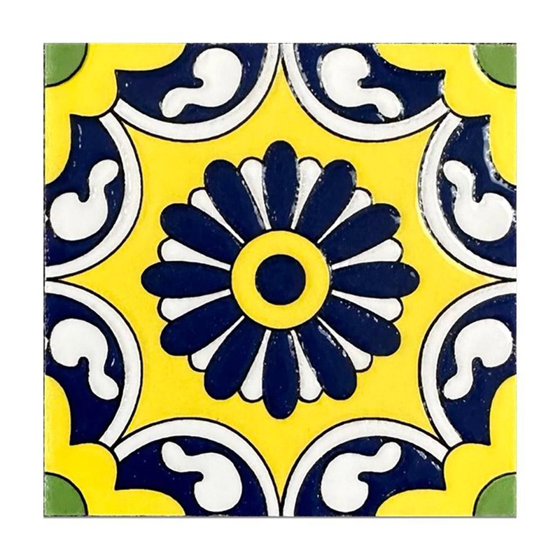 100x100mm Blue Yellow Flower Tiles TQ39-MOSC9803