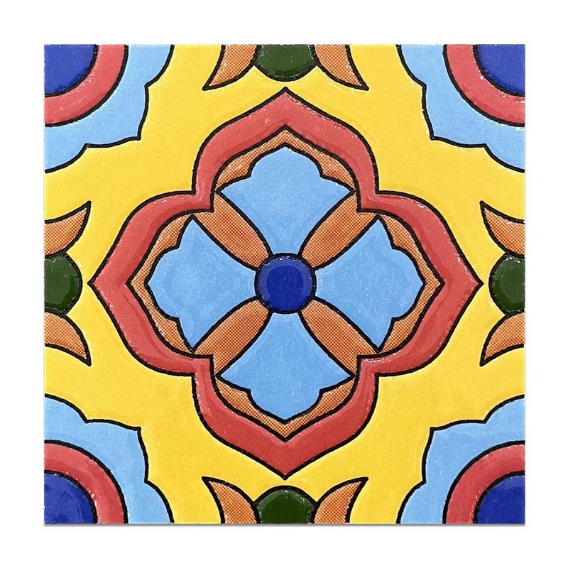 100x100mm Multicolour Geometric Flower Tiles TQ39-MOSC9807