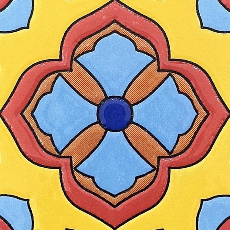 100x100mm Multicolour Geometric Flower Tiles TQ39-MOSC9807
