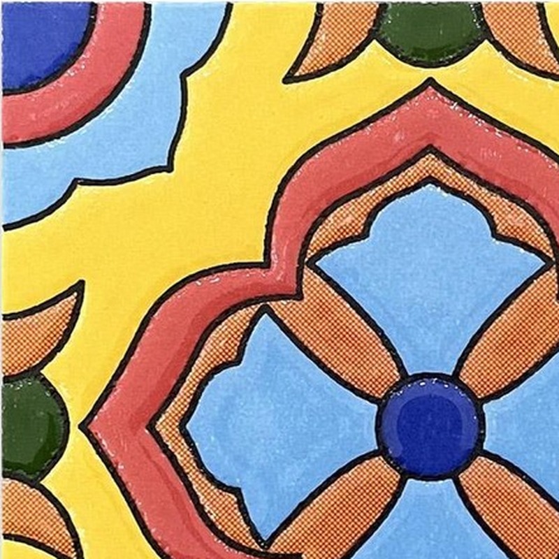 100x100mm Multicolour Geometric Flower Tiles TQ39-MOSC9807