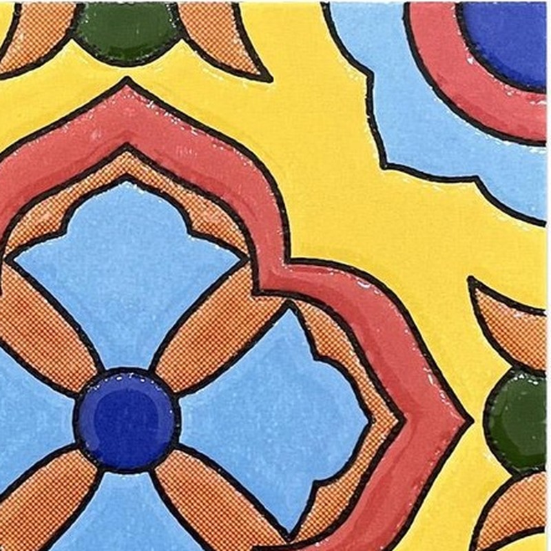 100x100mm Multicolour Geometric Flower Tiles TQ39-MOSC9807